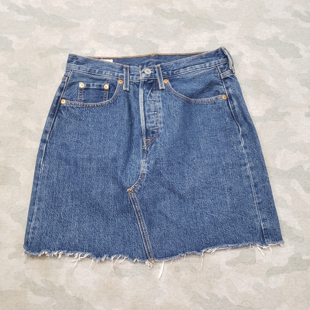 Levi's‎ Premium Skirt Womens 27 Blue Big E Denim Medium Wash
